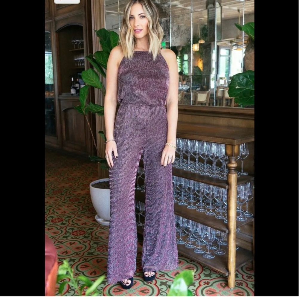 Cupcakes & Cashmere Metallic Shimmer Jumpsuit - Sz M